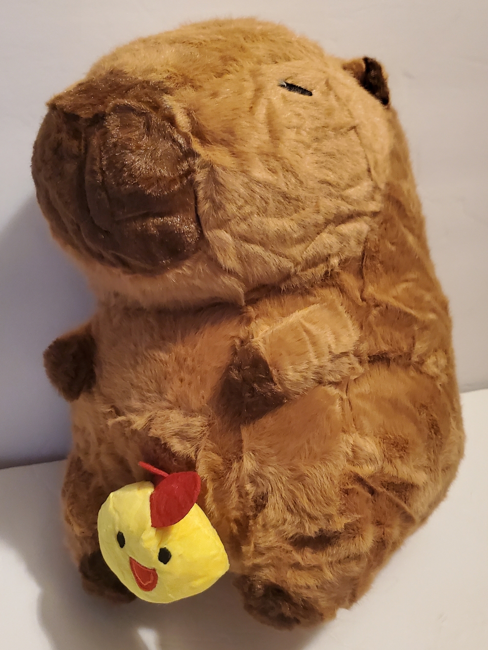 Handmade Large Brown Capybara Plush Doll Toy w/ Yellow Chick Washable 24-36 in